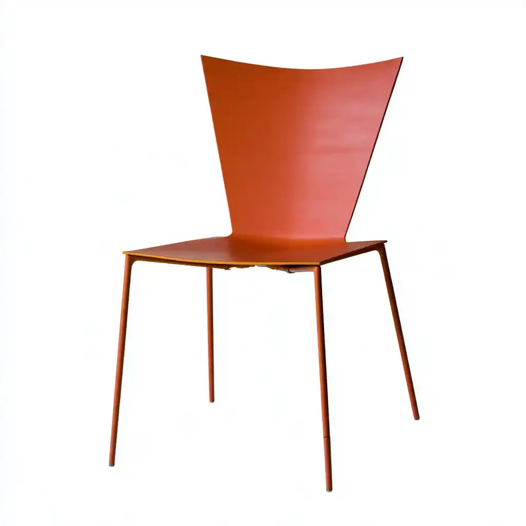 Silla con respaldo ancho y patas finas - rojo