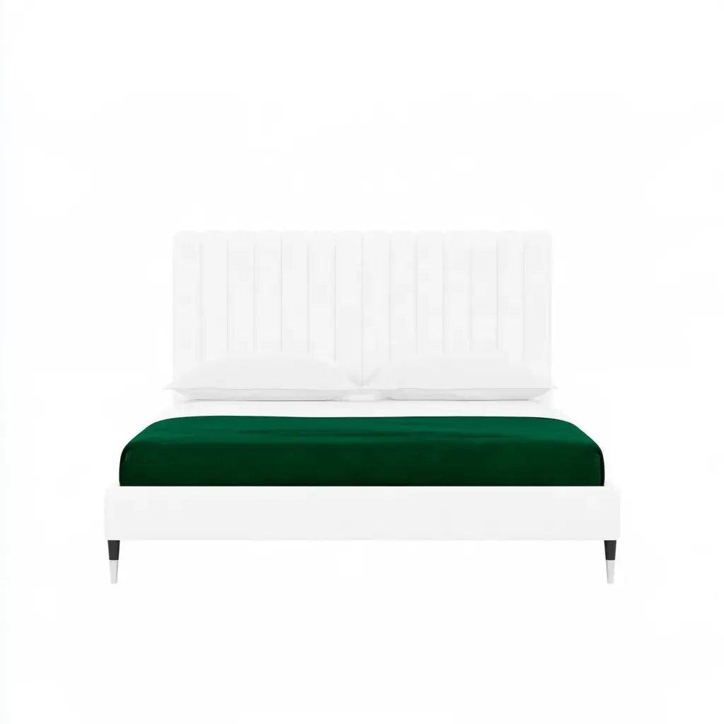 Banco con respaldo acanalado y asiento contrastado - blanco/verde