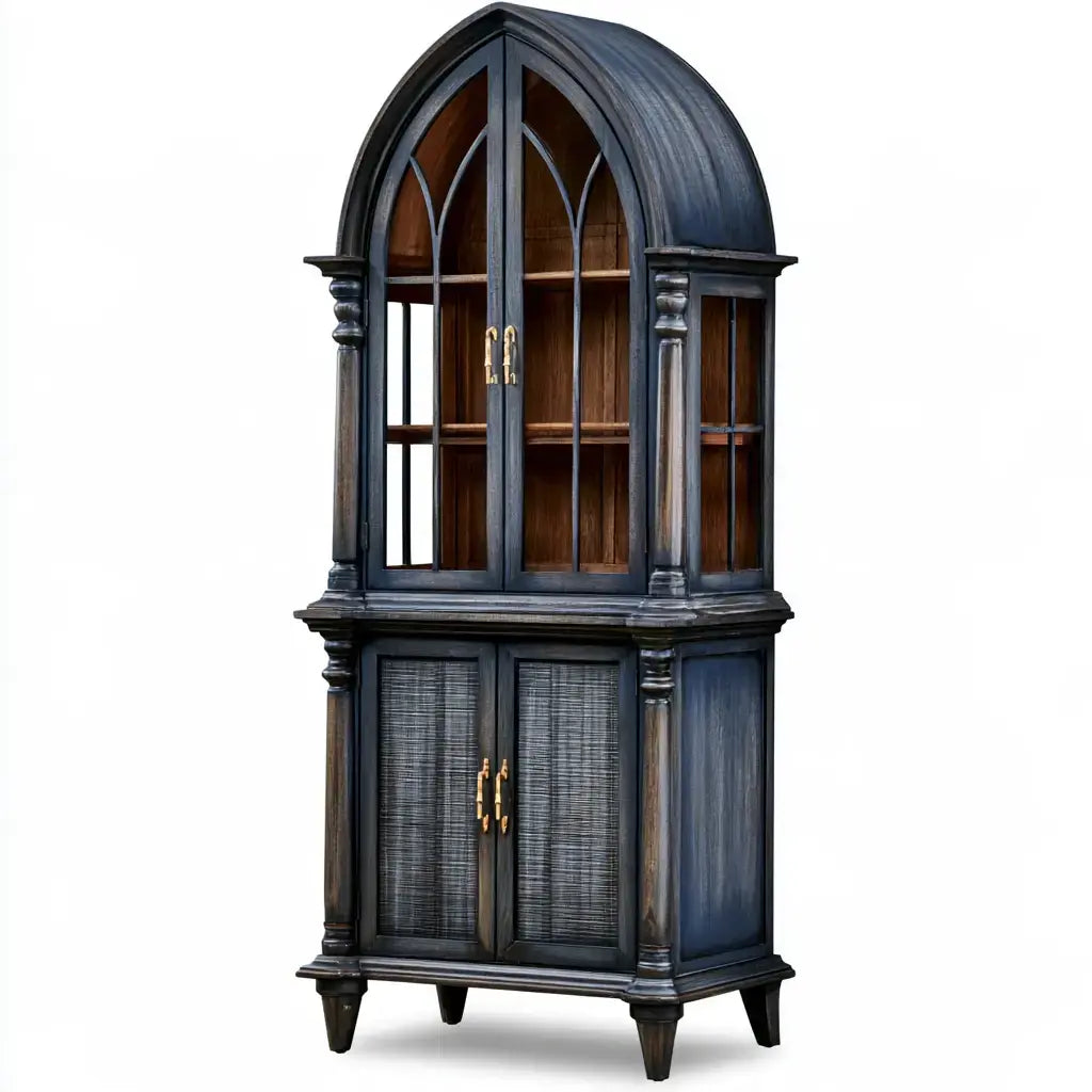 Vitrina con remate de arco apuntado - azul