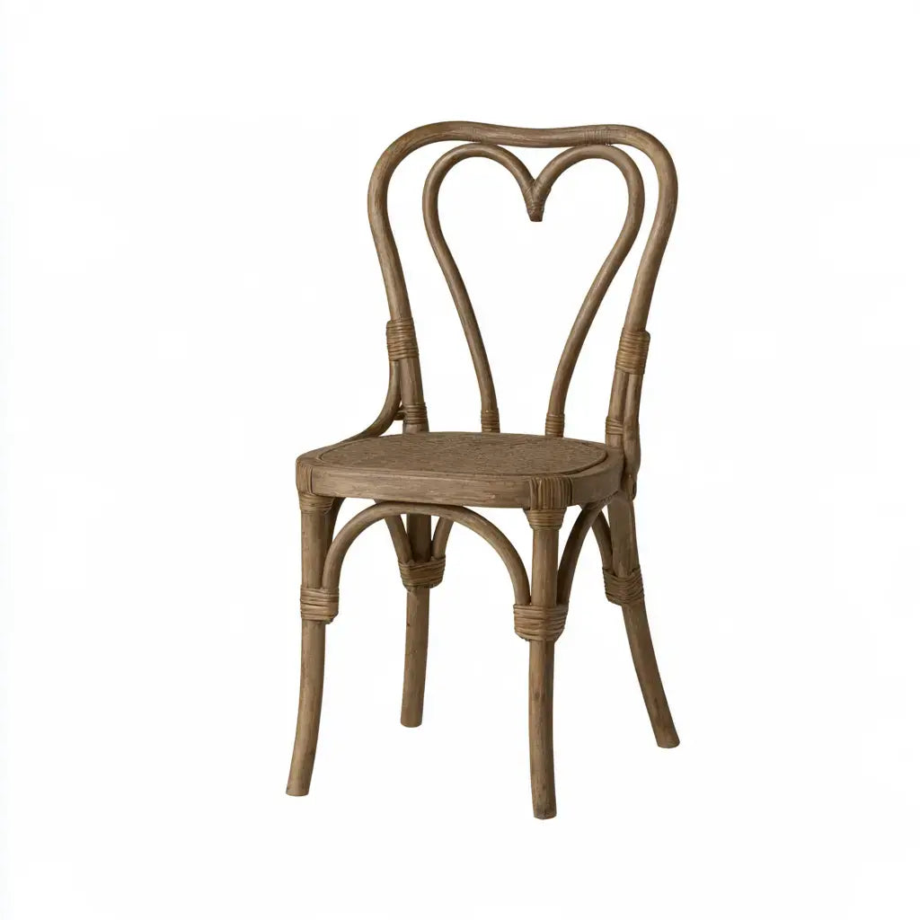 Silla con respaldo ornamental de curvas - marrón